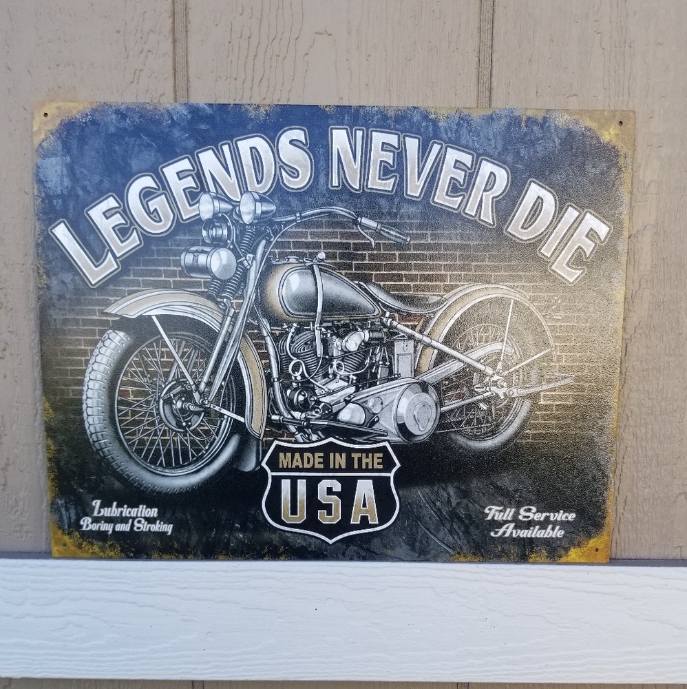 Legends Never Die Metal Sign